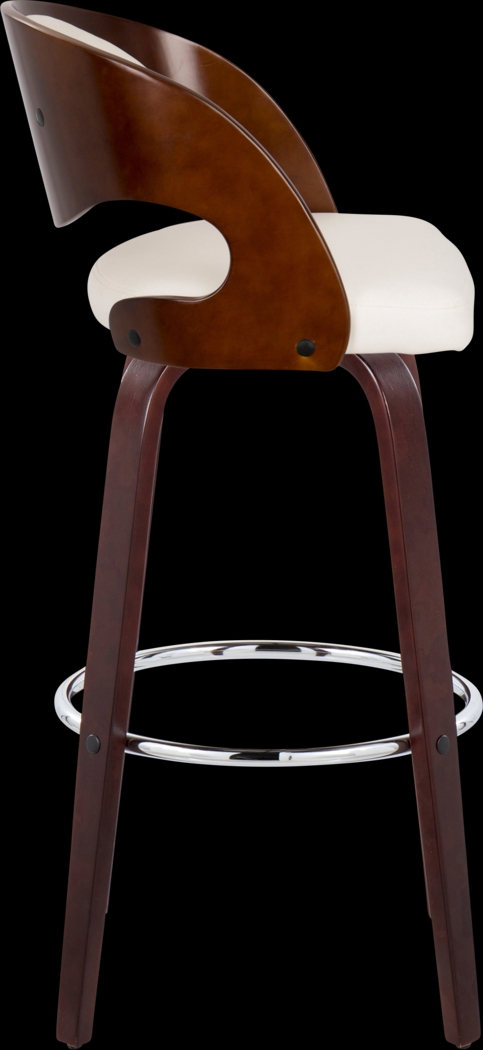 Tescord II White Swivel Barstool, Set of 2 - Thumbnail - Image 4