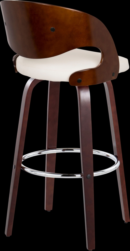 Tescord II White Swivel Barstool, Set of 2 - Thumbnail - Image 5