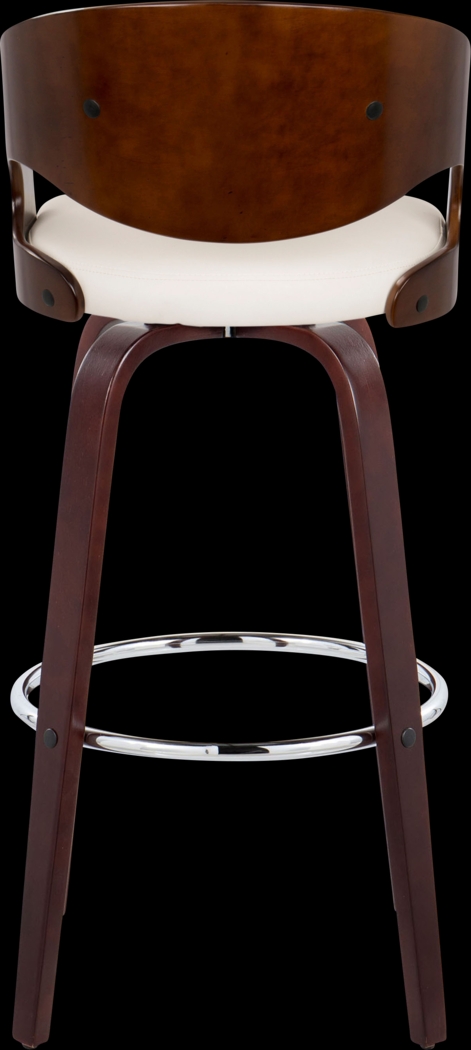 Tescord II White Swivel Barstool, Set of 2 - Thumbnail - Image 6