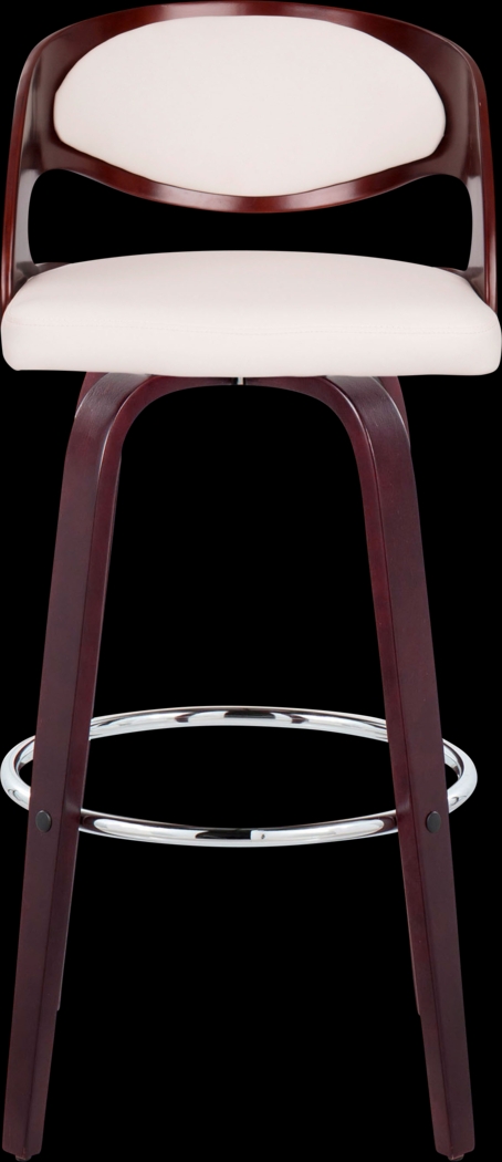 Tescord II White Swivel Barstool, Set of 2 - Thumbnail - Image 7