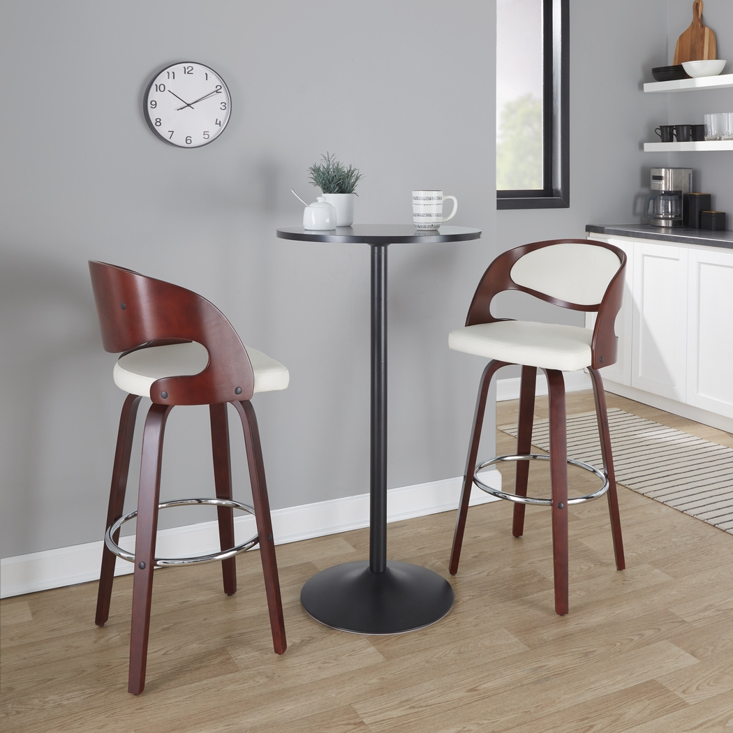 Tescord II White Swivel Barstool, Set of 2 - Thumbnail - Image 9