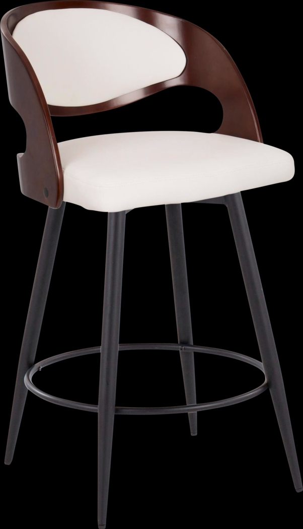 Tescord II White Swivel Counter Height Stool, Set of 2 - Thumbnail - Image 6