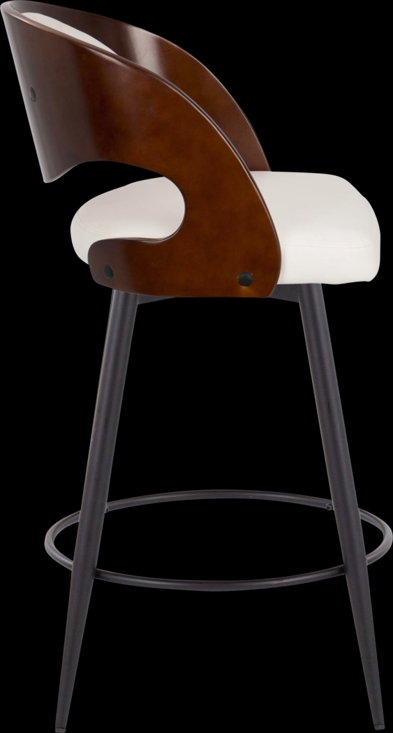 Tescord II White Swivel Counter Height Stool, Set of 2 - Thumbnail - Image 7