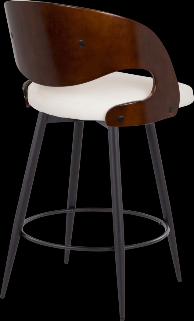 Tescord II White Swivel Counter Height Stool, Set of 2 - Thumbnail - Image 8