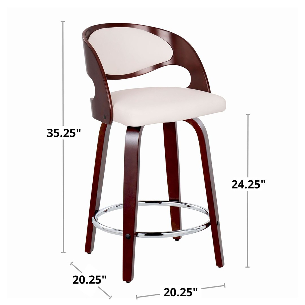 Tescord II White Swivel Counter Height Stool, Set of 2 - Thumbnail - Image 11