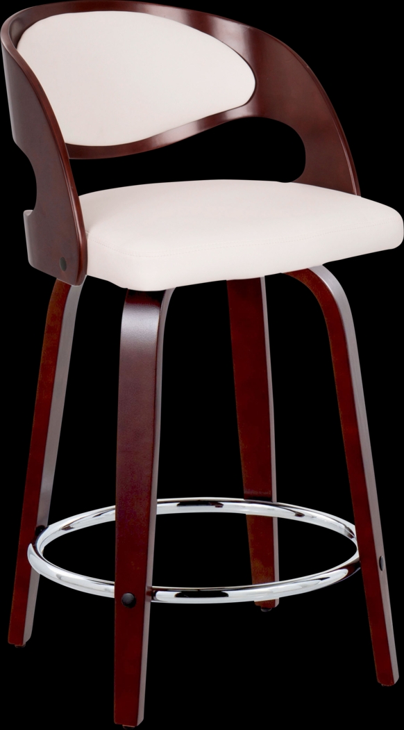 Tescord II White Swivel Counter Height Stool, Set of 2 - Thumbnail - Image 3