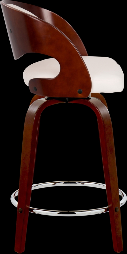 Tescord II White Swivel Counter Height Stool, Set of 2 - Thumbnail - Image 4