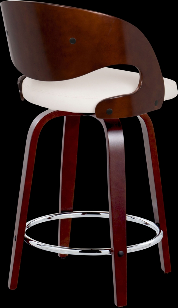 Tescord II White Swivel Counter Height Stool, Set of 2 - Thumbnail - Image 5