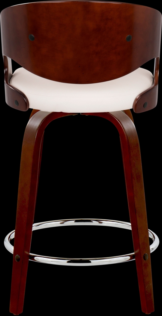 Tescord II White Swivel Counter Height Stool, Set of 2 - Thumbnail - Image 6