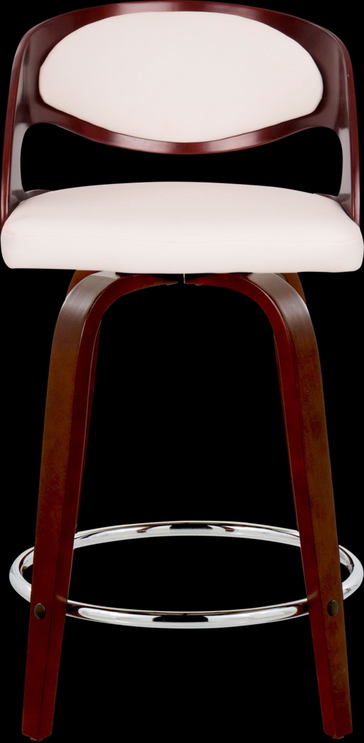 Tescord II White Swivel Counter Height Stool, Set of 2 - Thumbnail - Image 7