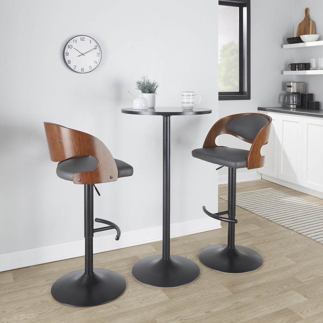 Tescord III Charcoal Adjustable Barstool, Set of 2 - Thumbnail - Image 3