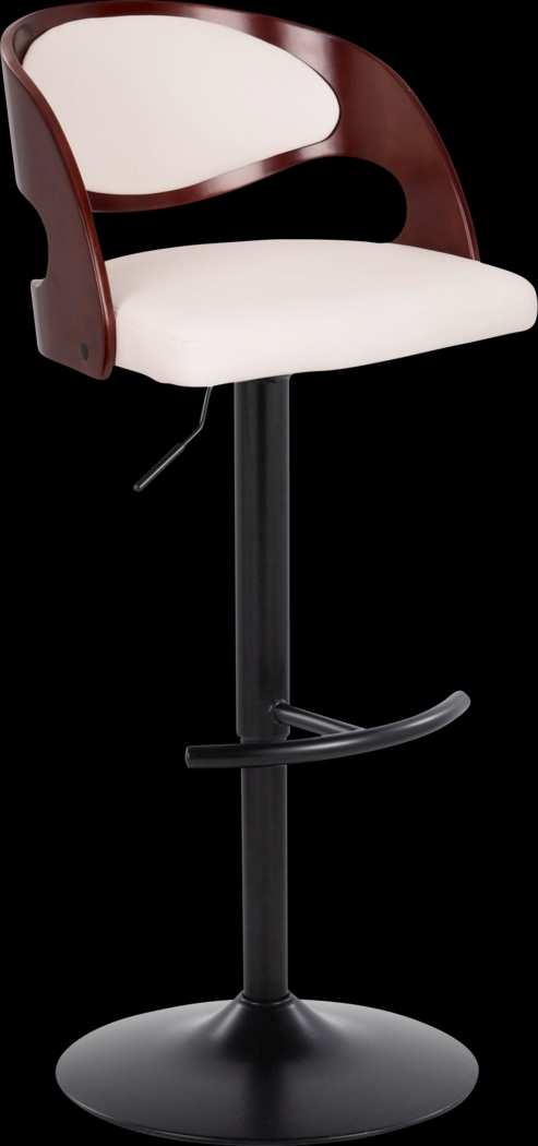 Tescord III White Adjustable Barstool, Set of 2 - Thumbnail - Image 4