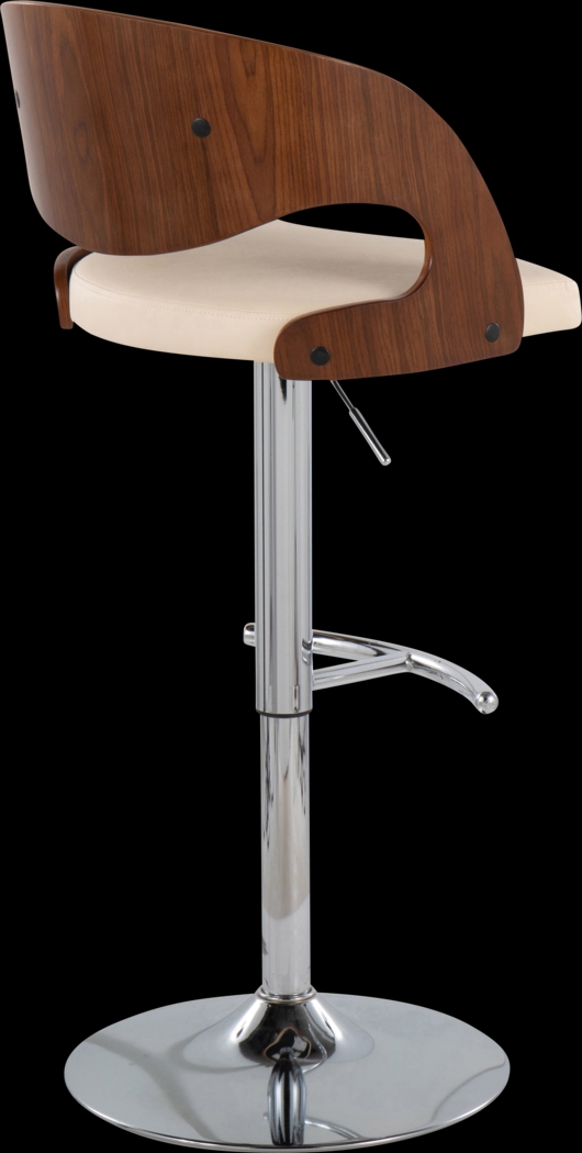 Tescord IV Cream Adjustable Swivel Barstool, Set of 3 - Thumbnail - Image 7