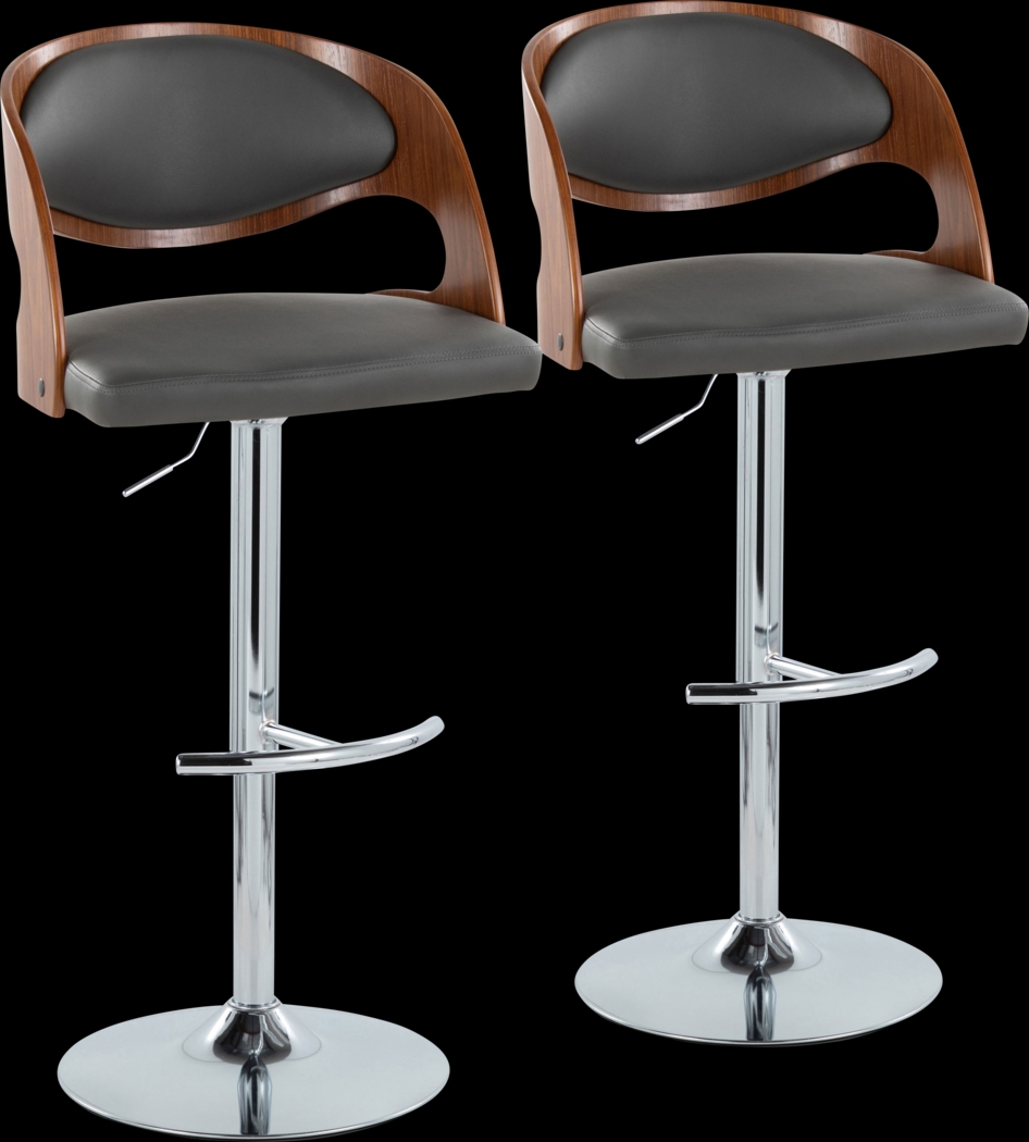 Tescord IV Gray Adjustable Barstool, Set of 2 - Thumbnail - Image 1