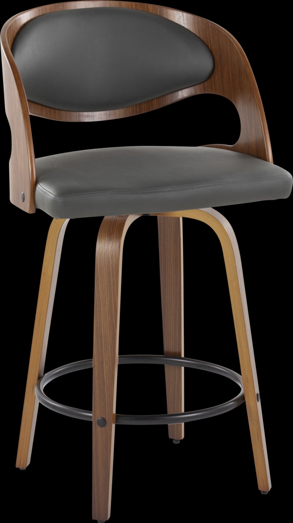 Tescord V Charcoal Swivel Counter Height Stool, Set of 2 - Thumbnail - Image 4