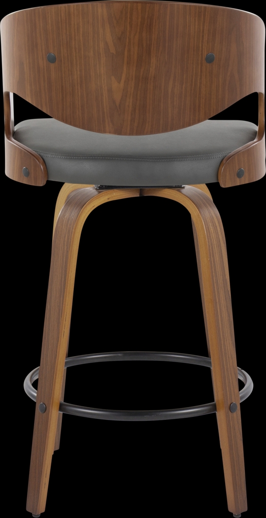 Tescord V Charcoal Swivel Counter Height Stool, Set of 2 - Thumbnail - Image 7