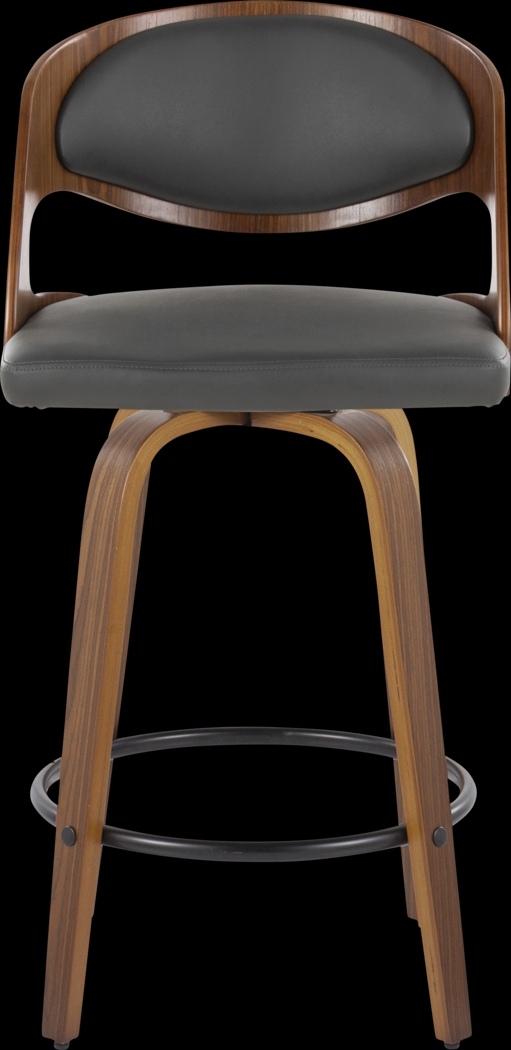 Tescord V Charcoal Swivel Counter Height Stool, Set of 2 - Thumbnail - Image 8