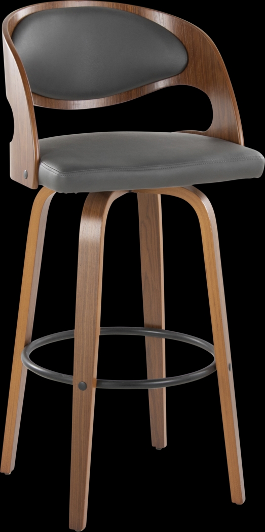 Tescord V Charcoal Swivel Barstool, Set of 2 - Thumbnail - Image 4