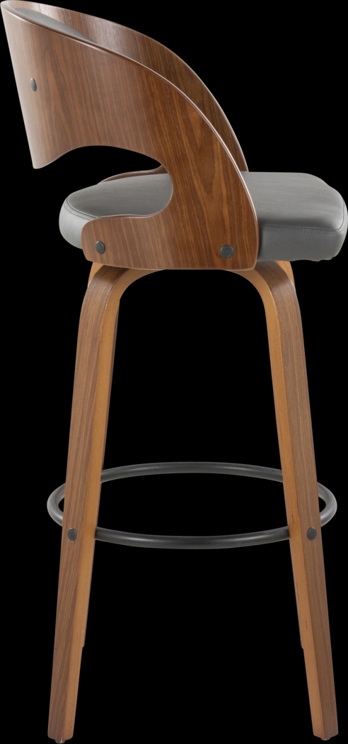 Tescord V Charcoal Swivel Barstool, Set of 2 - Thumbnail - Image 5