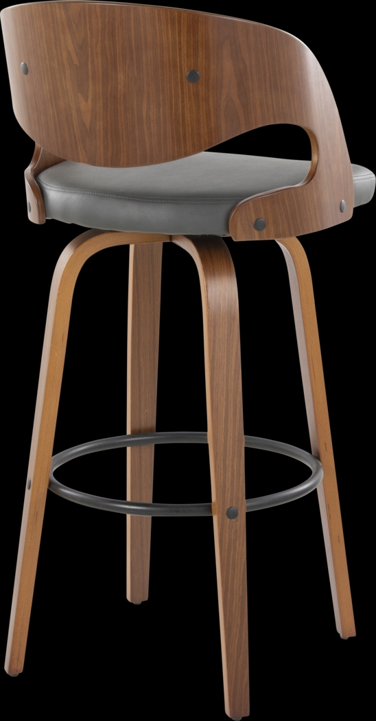 Tescord V Charcoal Swivel Barstool, Set of 2 - Thumbnail - Image 6