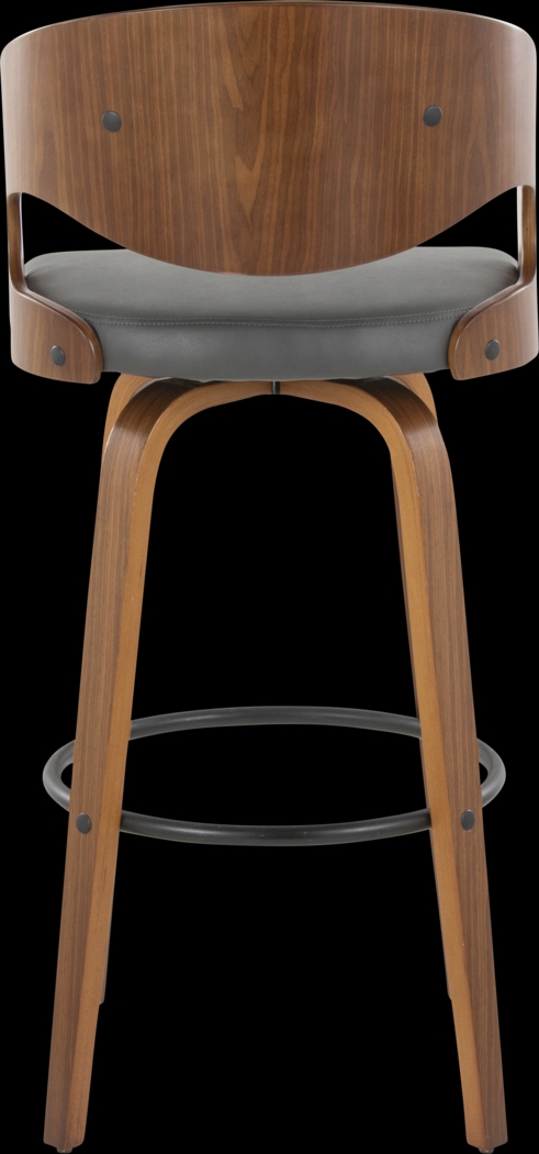 Tescord V Charcoal Swivel Barstool, Set of 2 - Thumbnail - Image 7
