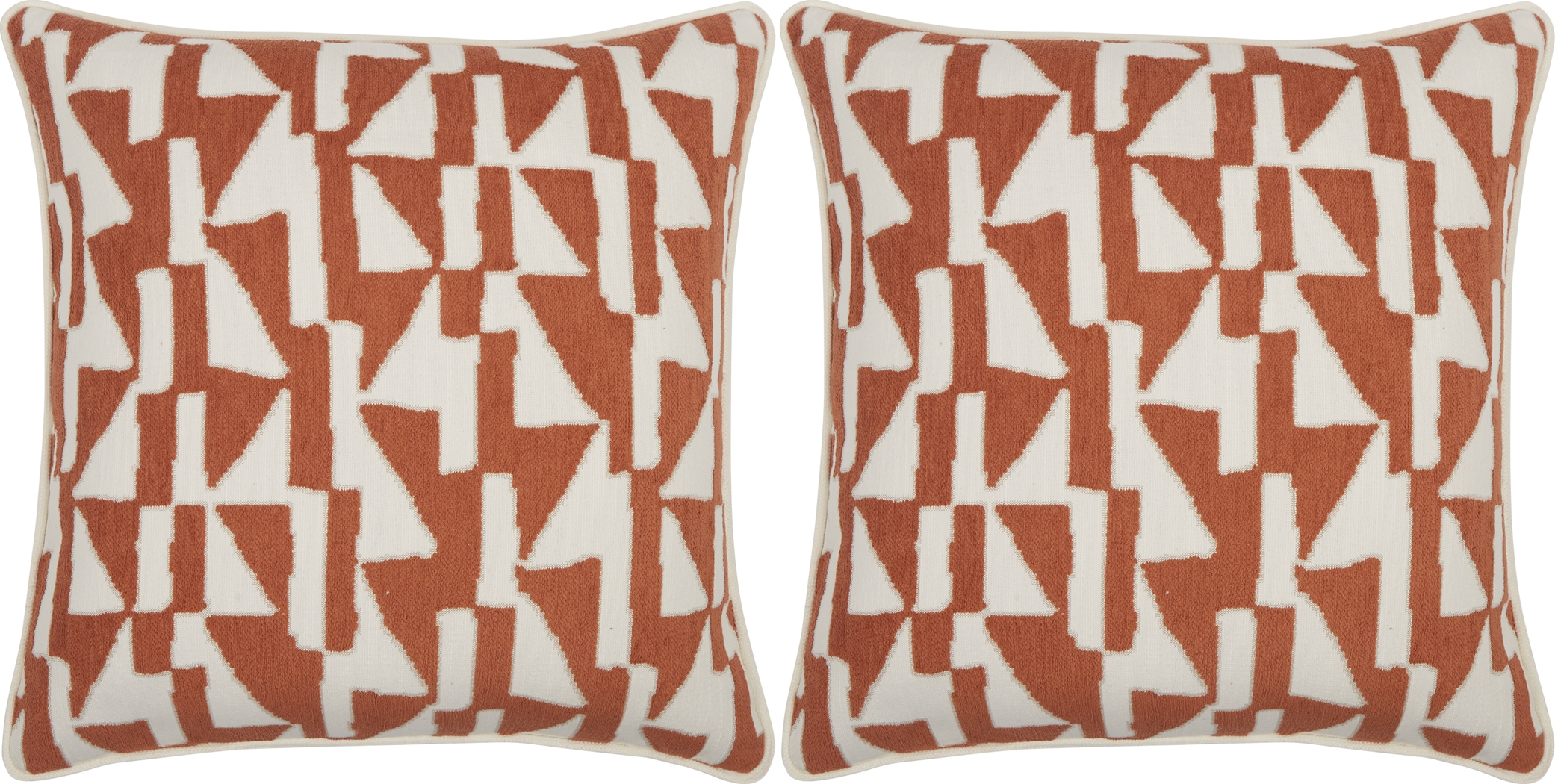 Tessa Peak Terracotta Indoor/Outdoor Accent Pillow, Set of Two - Thumbnail - Image 1