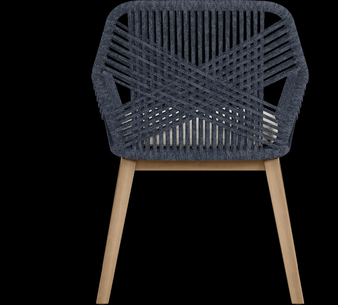 Tessere Natural 7 Pc Outdoor Dining Set with Blue Arm Chairs - Thumbnail - Image 10