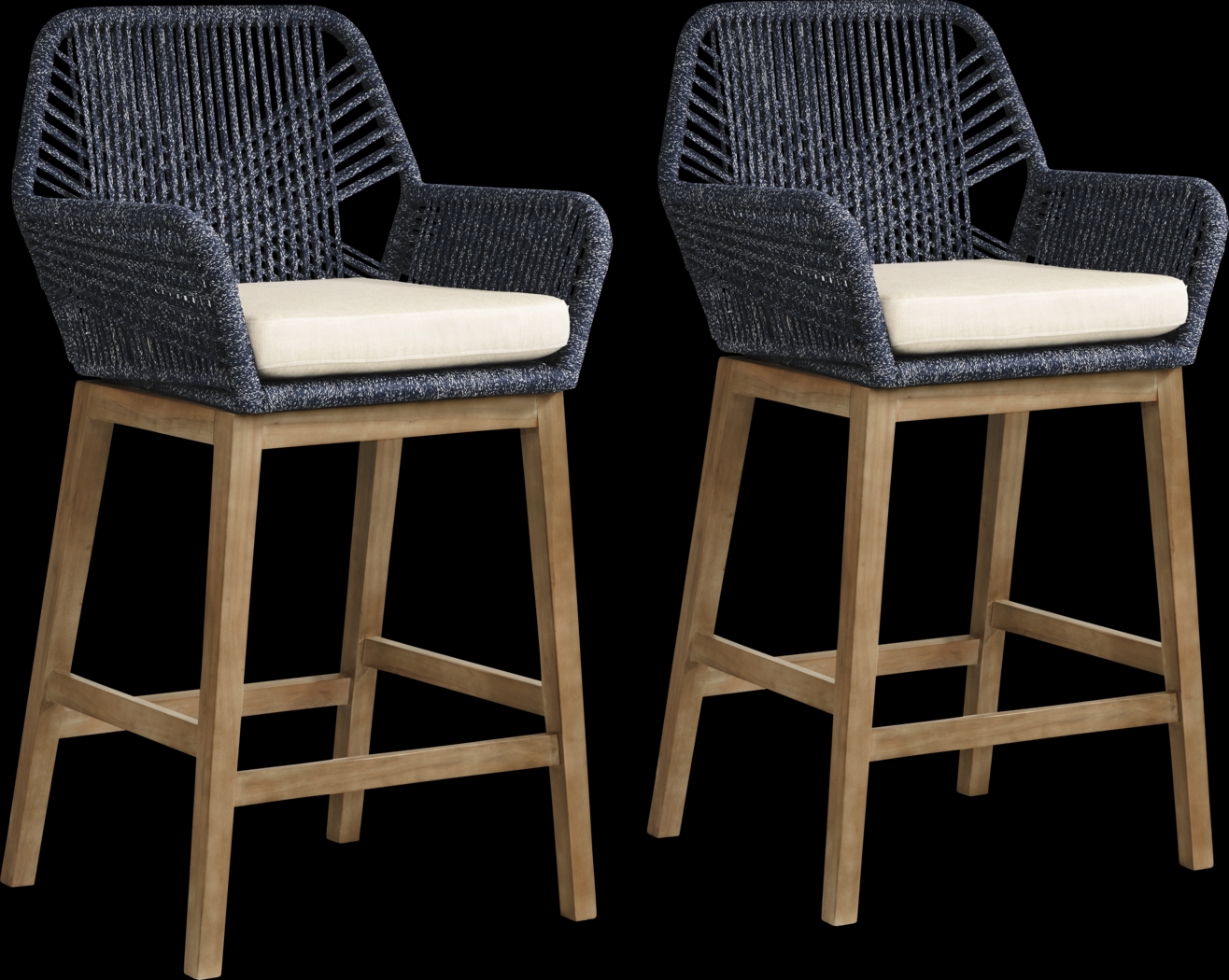 Tessere Blue Outdoor Barstool, Set of Two - Thumbnail - Image 1