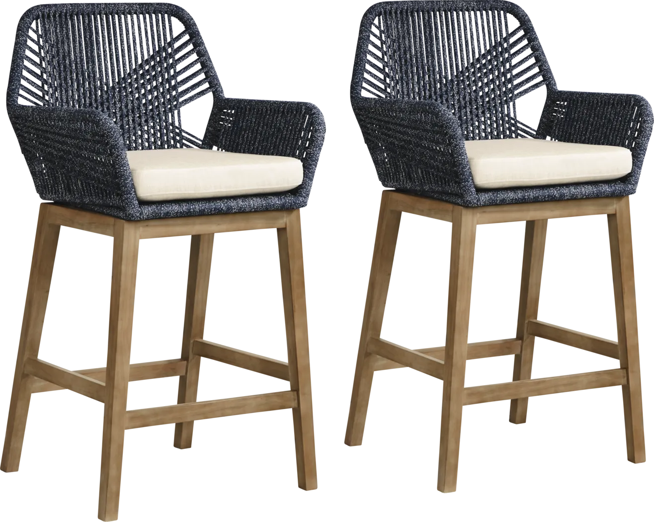Tessere Blue Outdoor Barstool, Set of Two - Thumbnail - Image 1