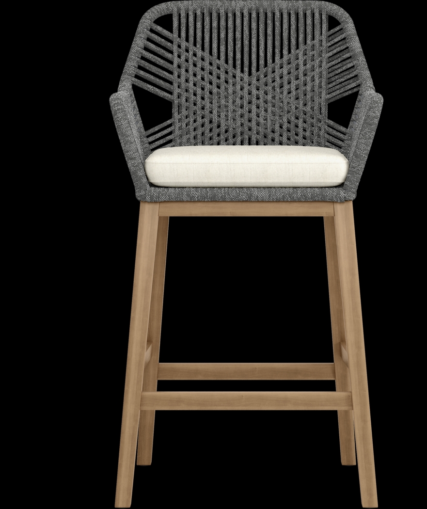 Tessere Natural 7 Pc Bar Height Outdoor Dining Set with Gray Barstools - Thumbnail - Image 7