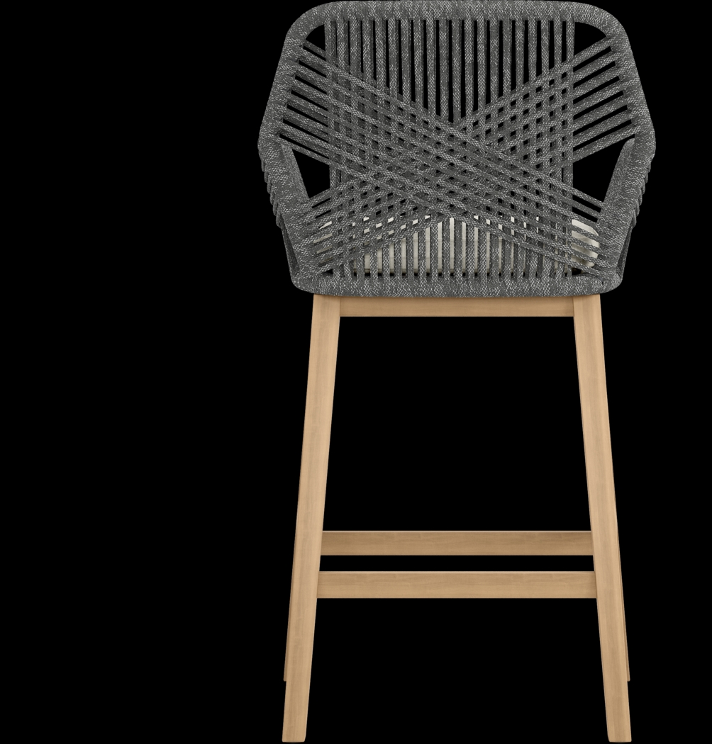 Tessere Natural 7 Pc Bar Height Outdoor Dining Set with Gray Barstools - Thumbnail - Image 8