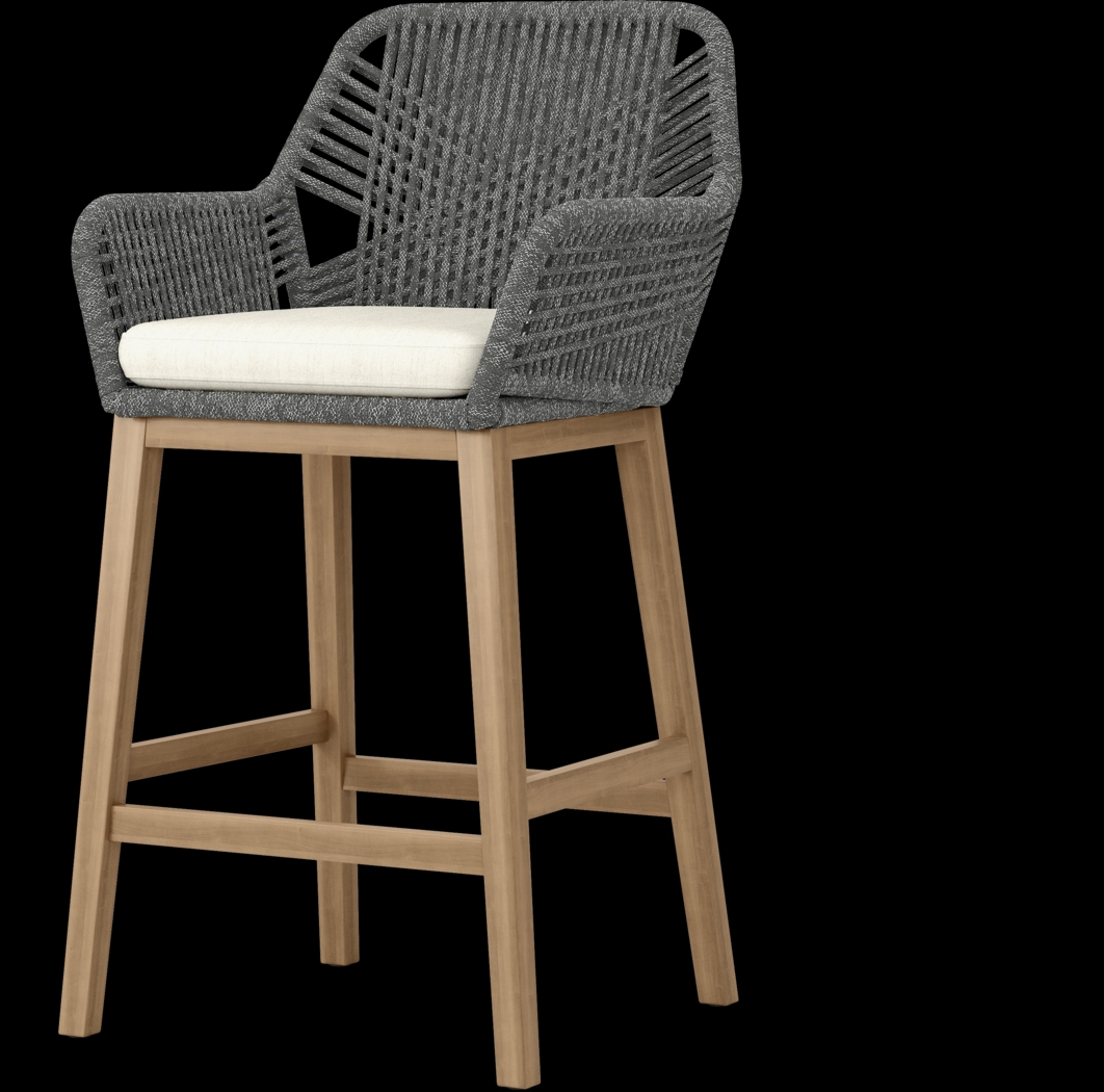 Tessere Natural 7 Pc Bar Height Outdoor Dining Set with Gray Barstools - Thumbnail - Image 6