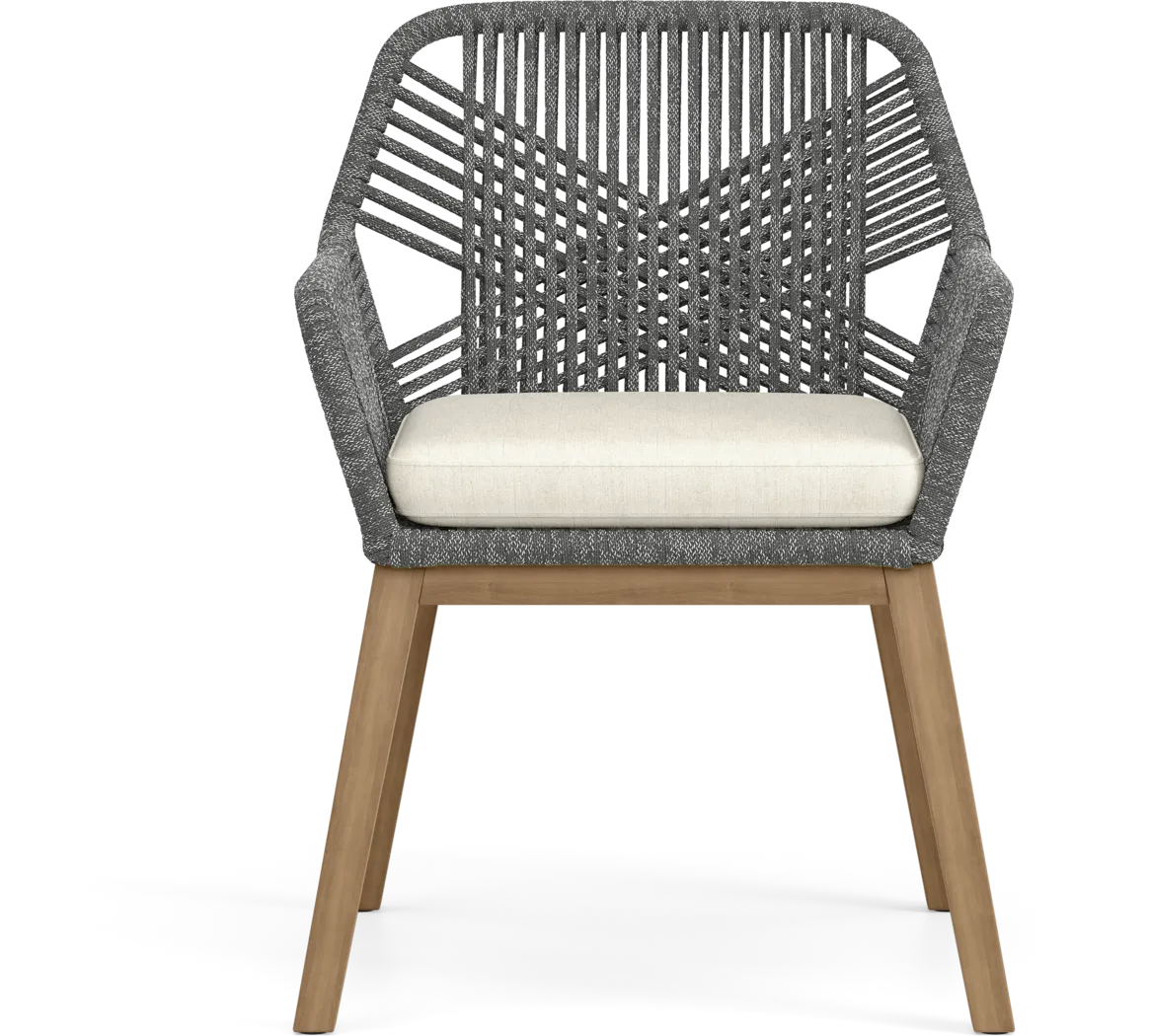 Tessere Natural 7 Pc Outdoor Dining Set with Gray Arm Chairs - Thumbnail - Image 9