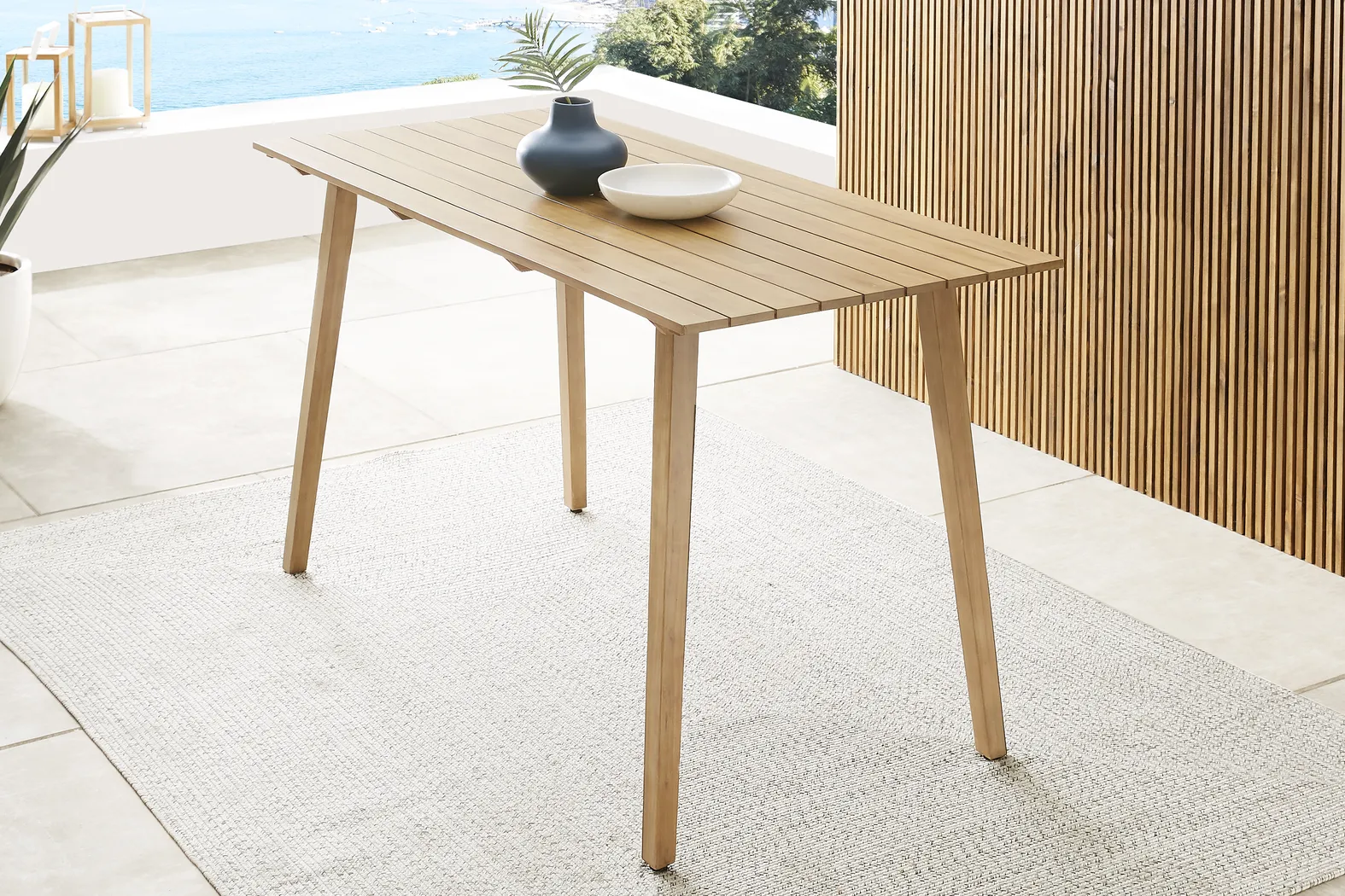 Tessere Natural 7 Pc Bar Height Outdoor Dining Set with Gray Barstools - Thumbnail - Image 3