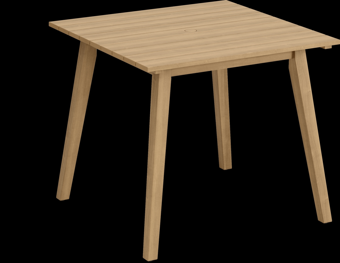 Tessere Natural 5 Pc Square Outdoor Dining Set with Blue Arm Chairs - Thumbnail - Image 4