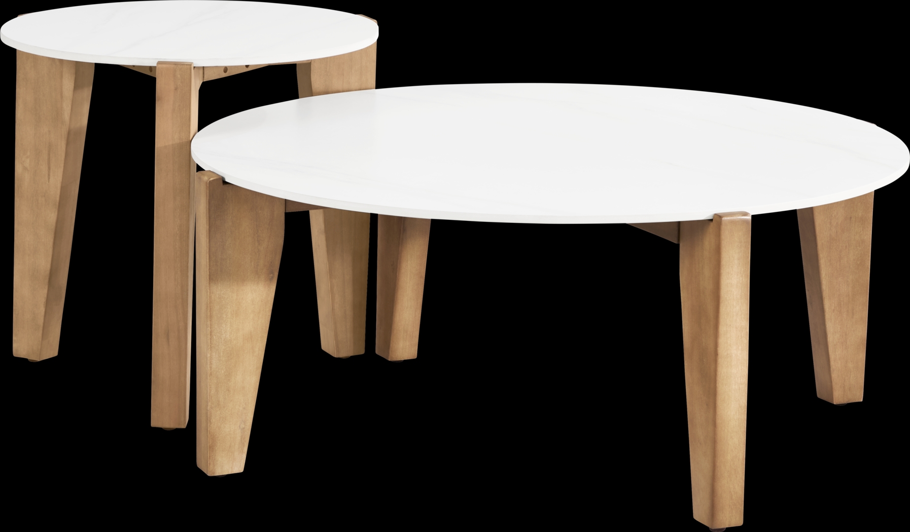 Tessere White Outdoor Nesting Tables, Set of 2 - Thumbnail - Image 1