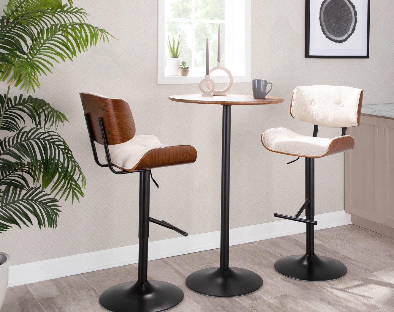 Tesshire Cream Adjustable Barstool, Set of 2 - Thumbnail - Image 3