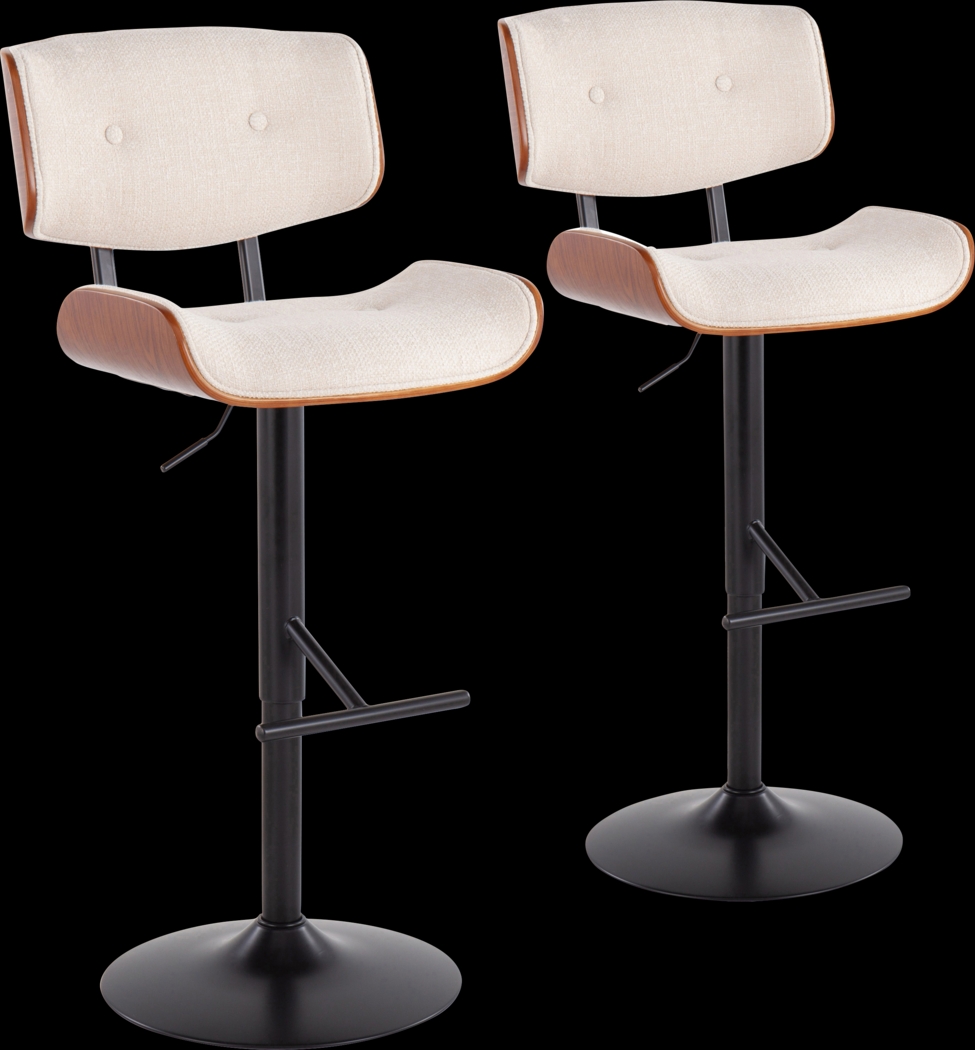 Tesshire Cream Adjustable Barstool, Set of 2 - Thumbnail - Image 1