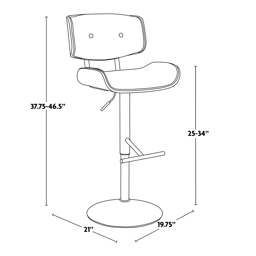 Tesshire Gray Adjustable Swivel Barstool, Set of 3 - Thumbnail - Image 15