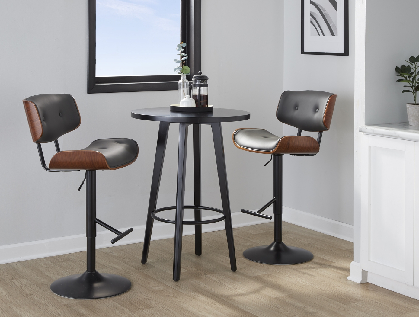 Tesshire Gray Adjustable Swivel Barstool, Set of 3 - Thumbnail - Image 5