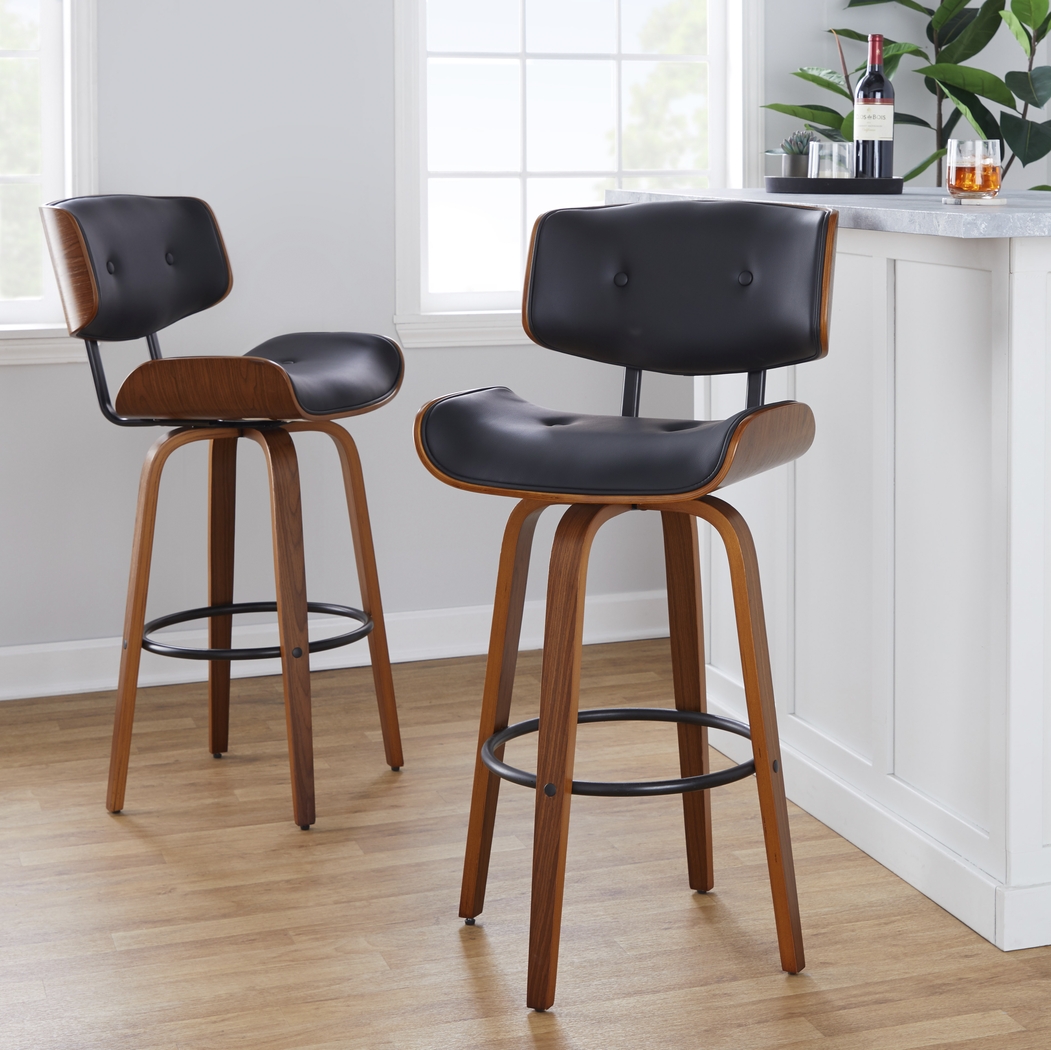 Tesshire II Black Swivel Barstool, Set of 2 - Thumbnail - Image 5