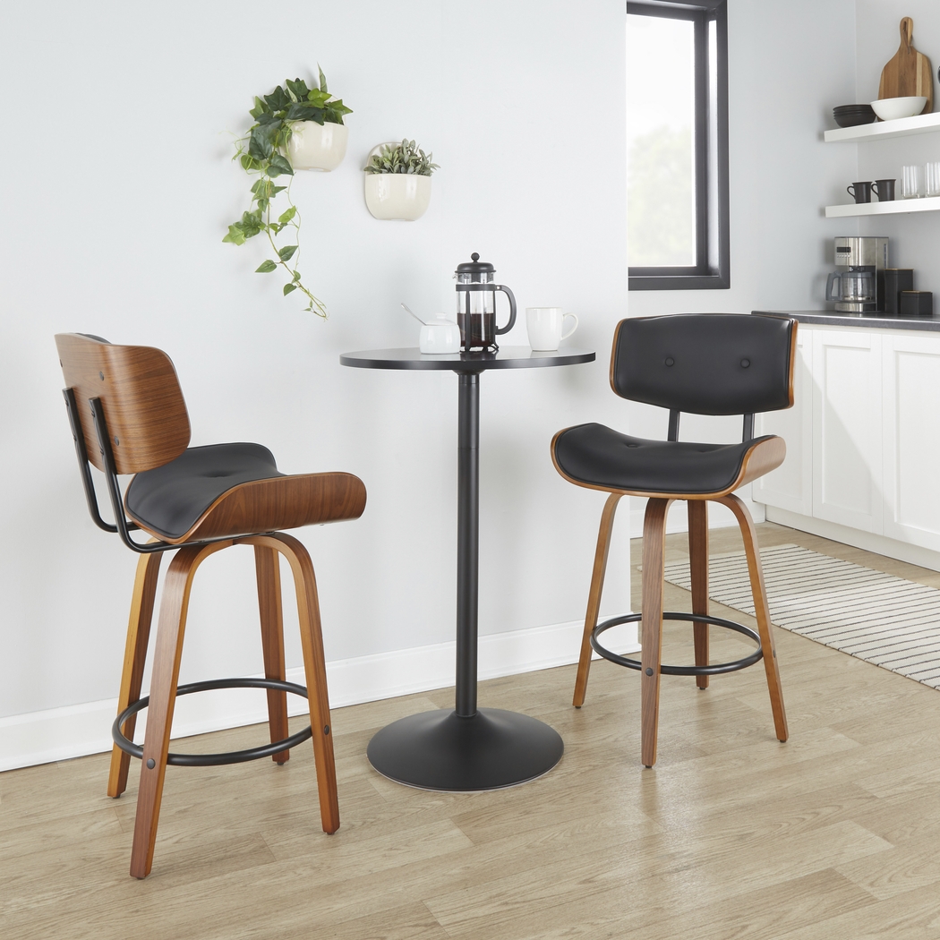Tesshire II Black Swivel Counter Height Stool, Set of 2 - Thumbnail - Image 2