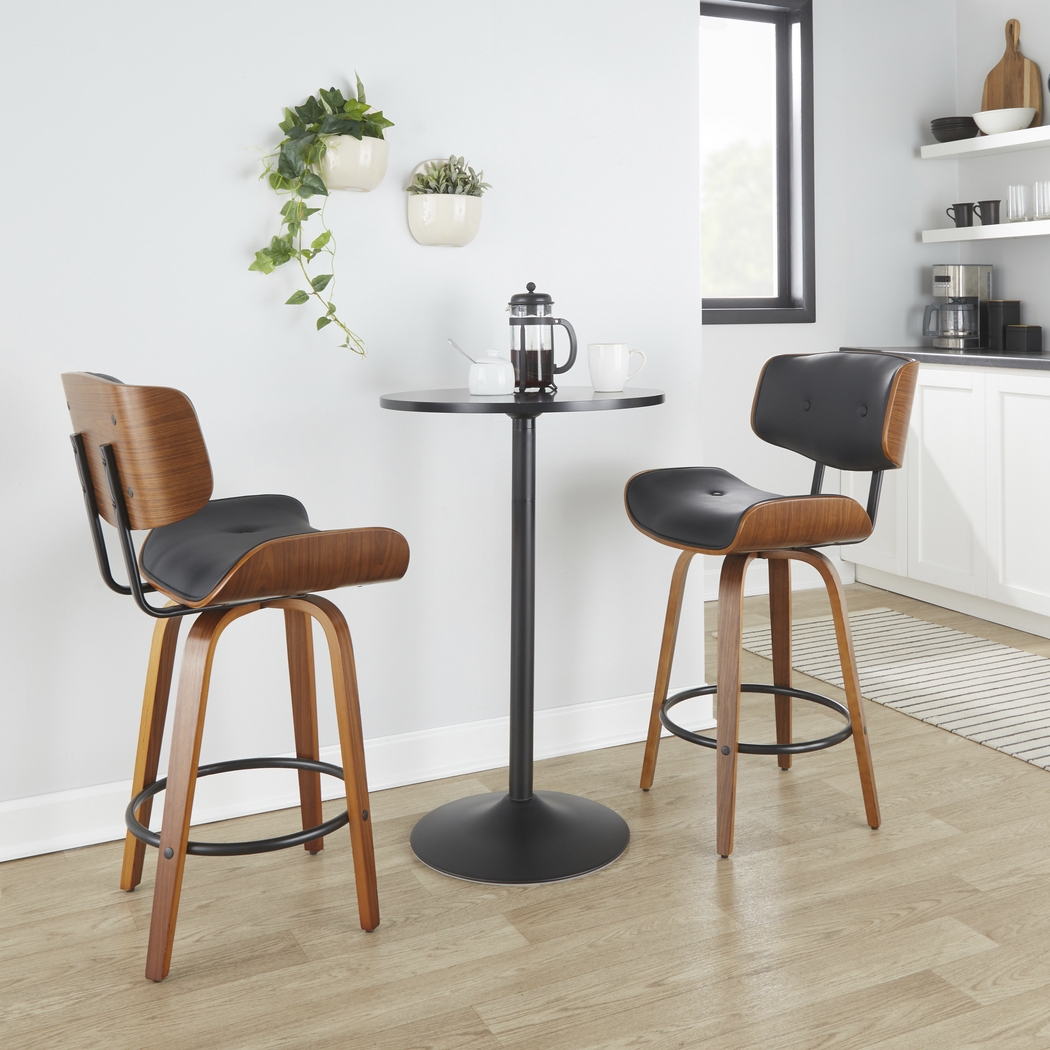 Tesshire II Black Swivel Counter Height Stool, Set of 2 - Thumbnail - Image 3