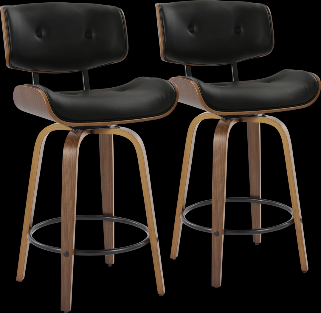 Tesshire II Black Swivel Counter Height Stool, Set of 2 - Thumbnail - Image 1