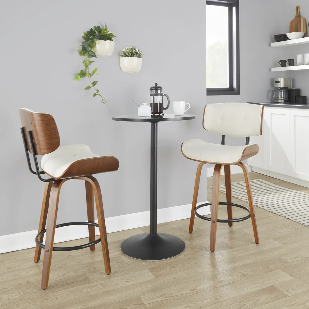 Tesshire II Cream Swivel Counter Height Stool, Set of 2 - Thumbnail - Image 2