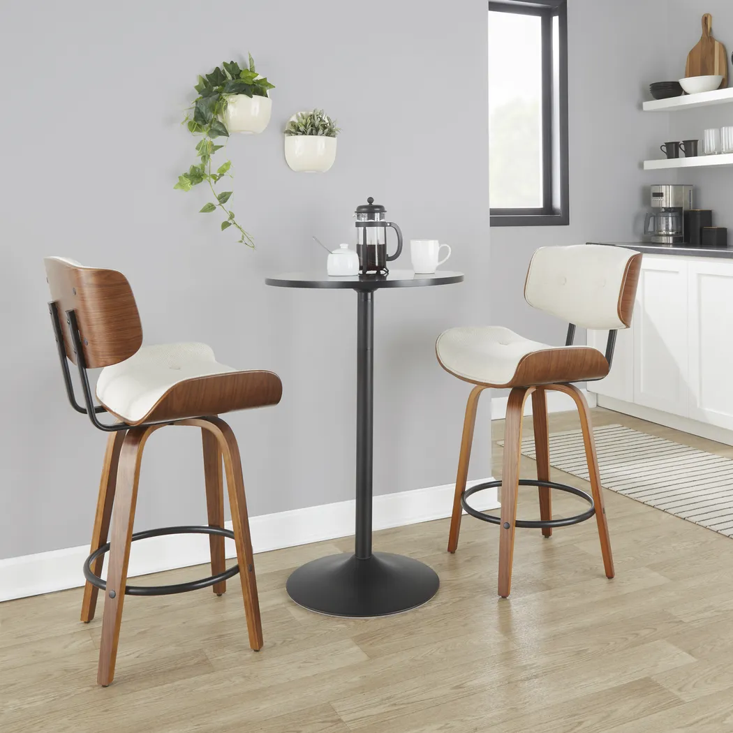 Tesshire II Cream Swivel Counter Height Stool, Set of 2 - Thumbnail - Image 3
