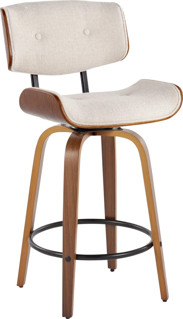 Tesshire II Cream Swivel Counter Height Stool, Set of 2 - Thumbnail - Image 4