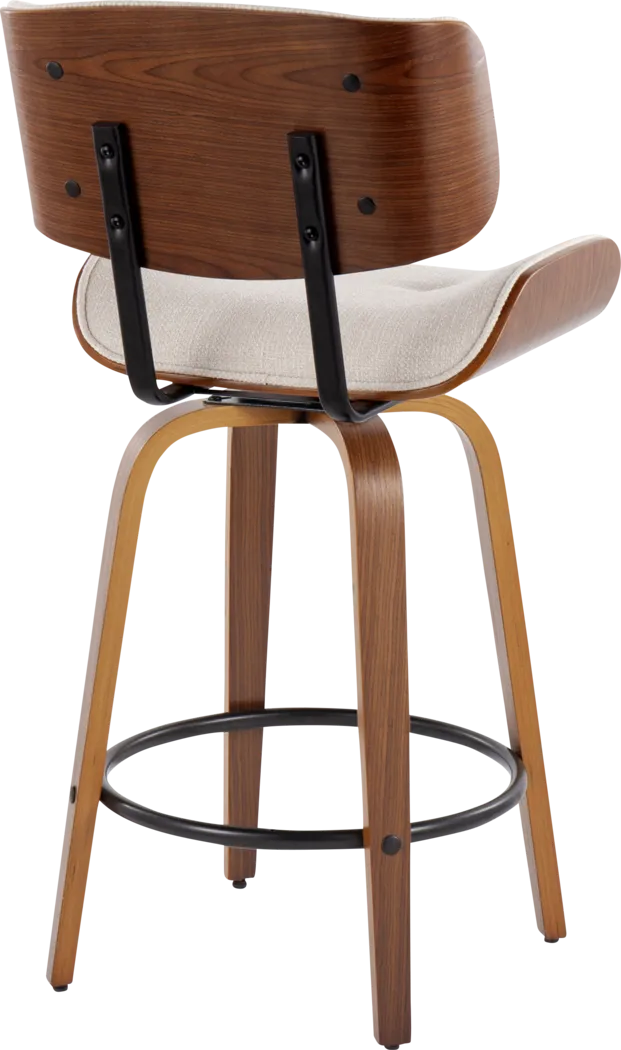 Tesshire II Cream Swivel Counter Height Stool, Set of 2 - Thumbnail - Image 6