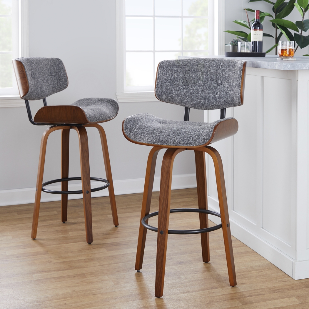Tesshire II Gray Swivel Barstool, Set of 2 - Thumbnail - Image 5