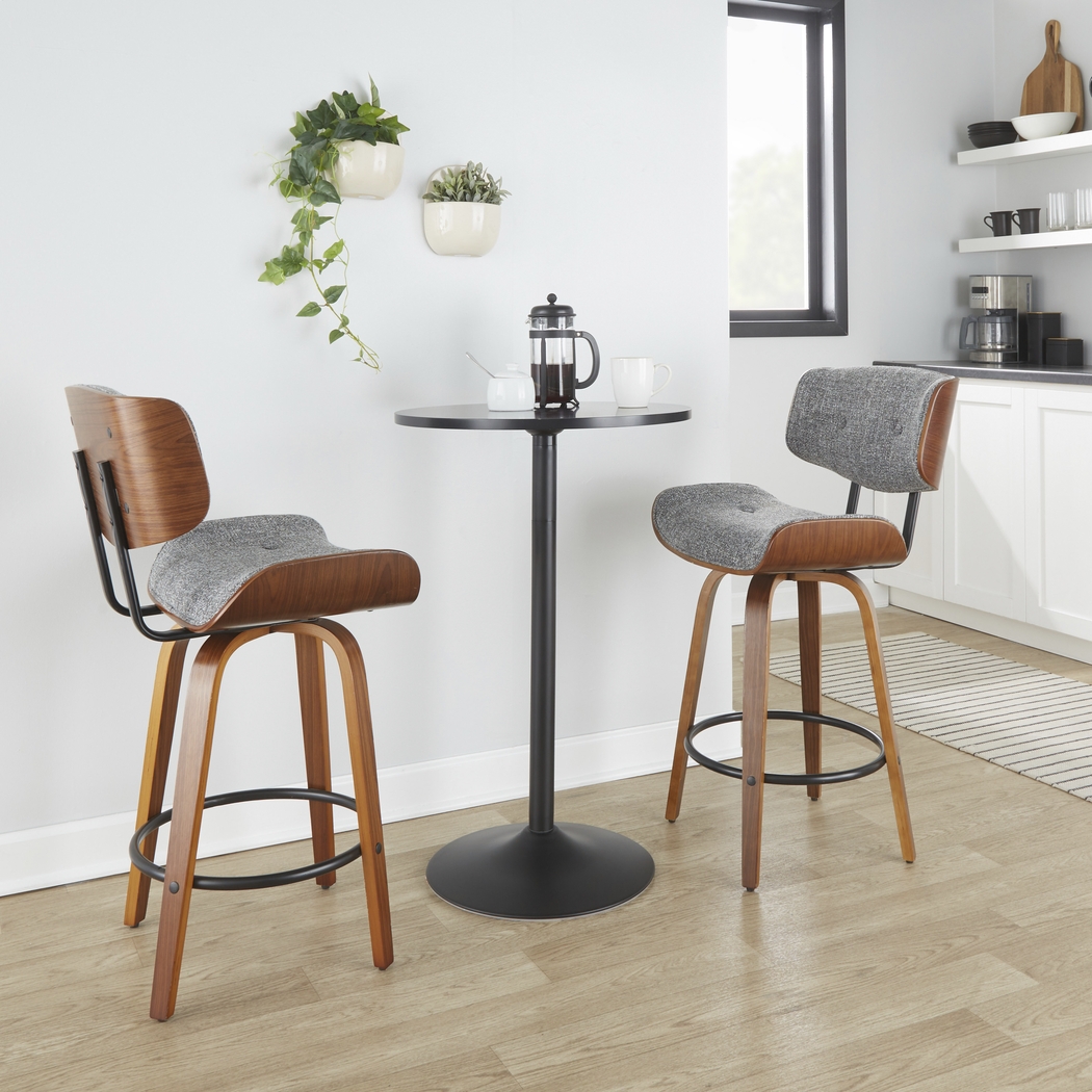 Tesshire II Gray Swivel Counter Height Stool, Set of 2 - Thumbnail - Image 3